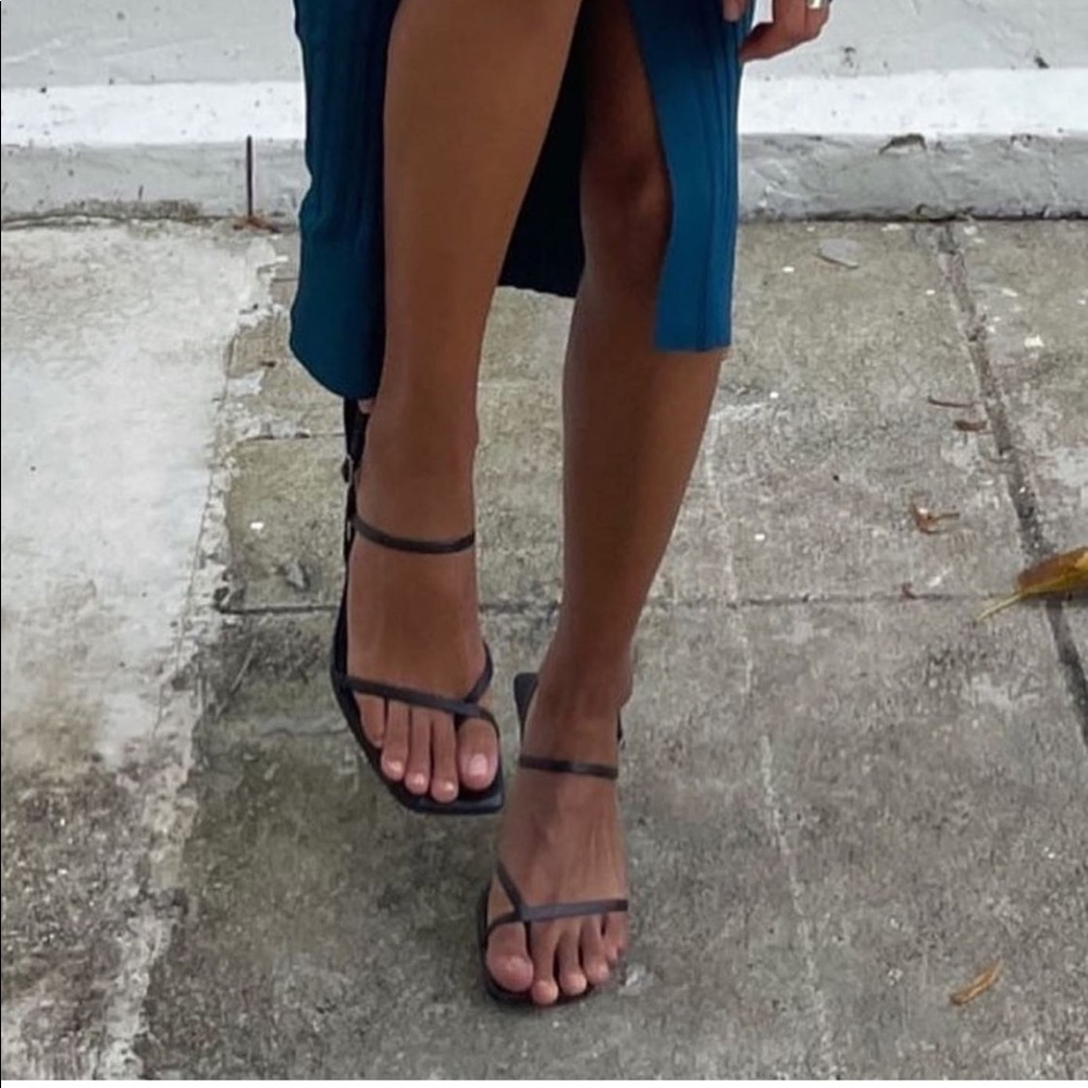 Zara black minimal strappy sandals